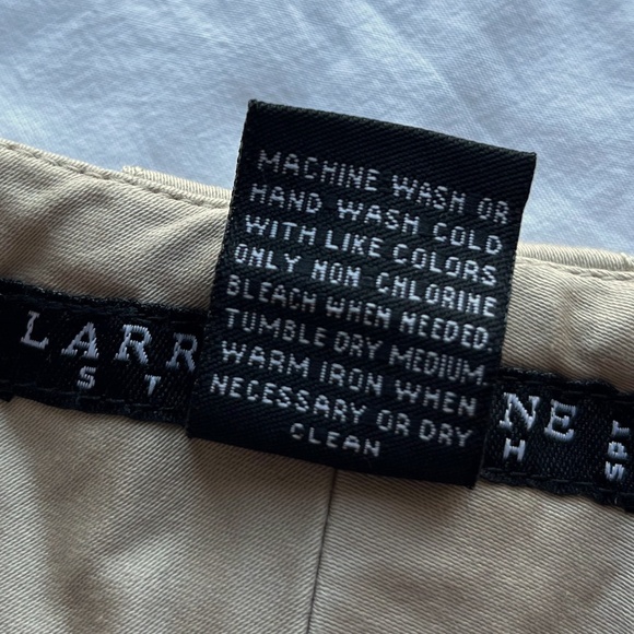 NWT Larry Levine Straight Leg Khaki Pants New Stone | Size 14 - Picture 12 of 13